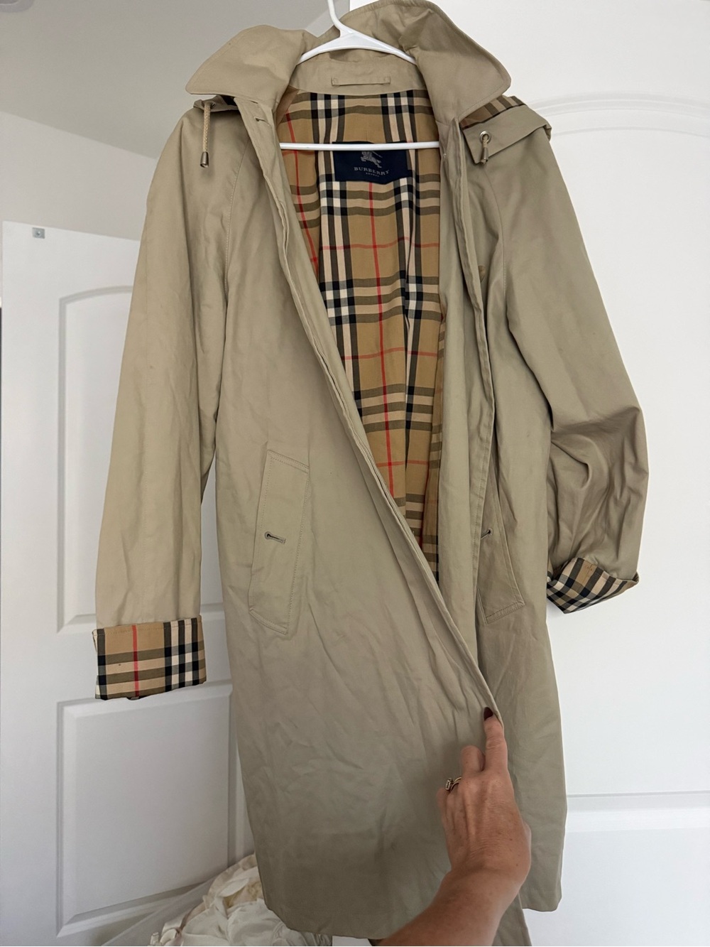 Burberry Beige Trench Coat with Signature Check Lining